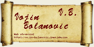 Vojin Bolanović vizit kartica